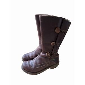 El Naturalista Tall Brown Leather Boots Size 37 US 7 Boho Gorpcore Lagenlook
